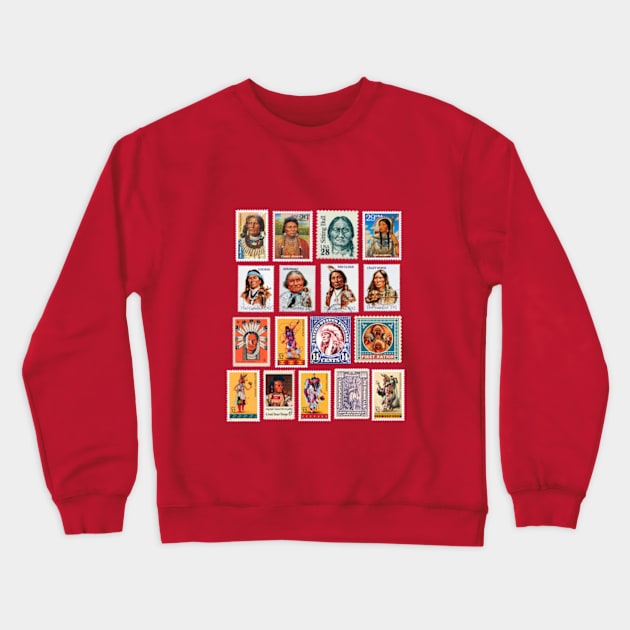 Selos Postais Comemorativos Indios- Vintage Crewneck Sweatshirt by enyeniarts